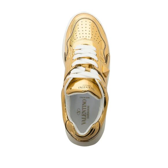 Valentino Garavani One Stud Mirror-Finish Sneakers